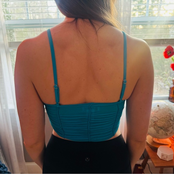 Tic Toc Teal Ruched Bralette - Picture 2 of 3